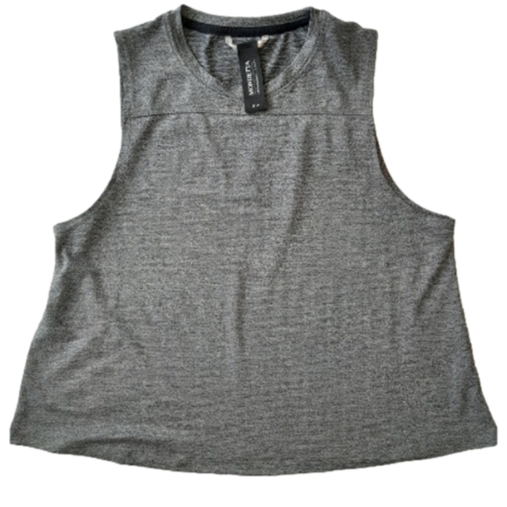Mondetta PERFORMANCE Grey sleeveless Activewear Cropped Flared tank NWOT…